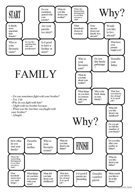 Family - a boardgame board game: English ESL worksheets pdf & doc