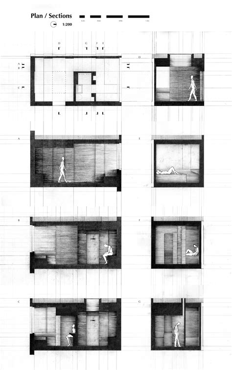 Drawing ARCHITECTURE | ‘Design of a Prison Cell’ Saif Mhaisen. Pencil...