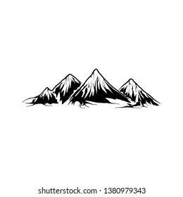 Snow Mountain Black White Color Vector Stock Vector (Royalty Free ...