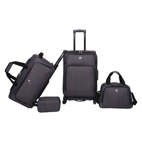 Skyline 4pc Softside Checked Luggage Set - Gray Geo : Target