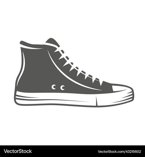 Vintage sneakers shoes silhouette Royalty Free Vector Image