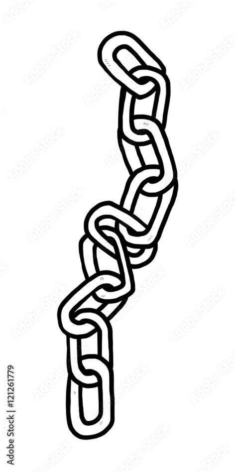 chain / cartoon vector and illustration, black and white, hand drawn ...