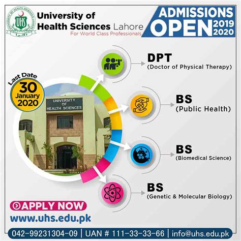 University Of Health Sciences UHS Lahore Admission 2021 DPT, BS