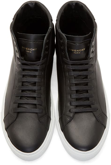 Lyst - Givenchy Codification Leather High-Top Sneakers in Black for Men