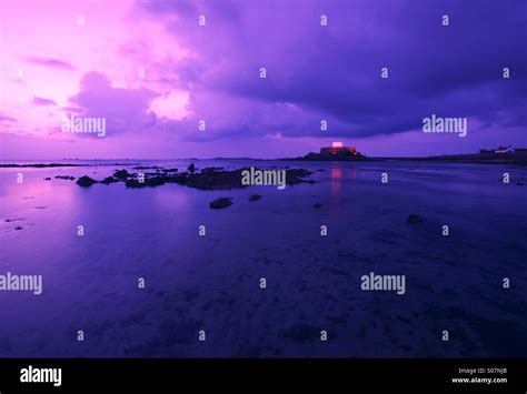 Fort grey at sunset Guernsey Channel Islands Stock Photo - Alamy