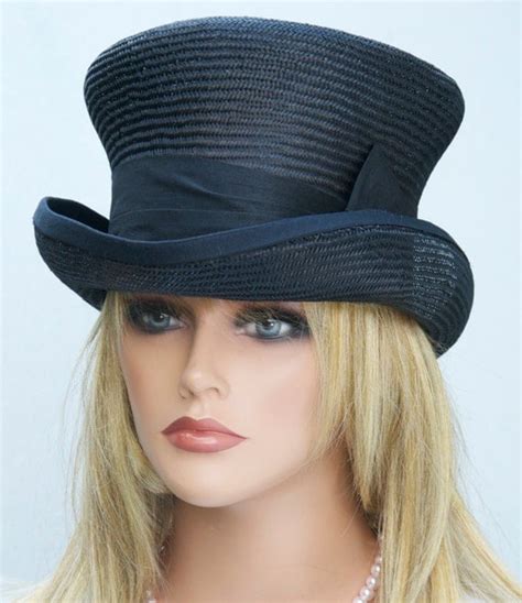 Black Top Hat, Kentucky Derby Hat, Formal Hat, Victorian English Riding ...