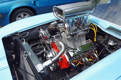 American Classic Car Hot Rod Engine Stock Photo - Image of engine ...