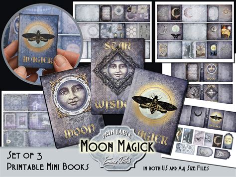 Moon Magic Mini Books Printable Junk Journal Gothic Wicca - Etsy