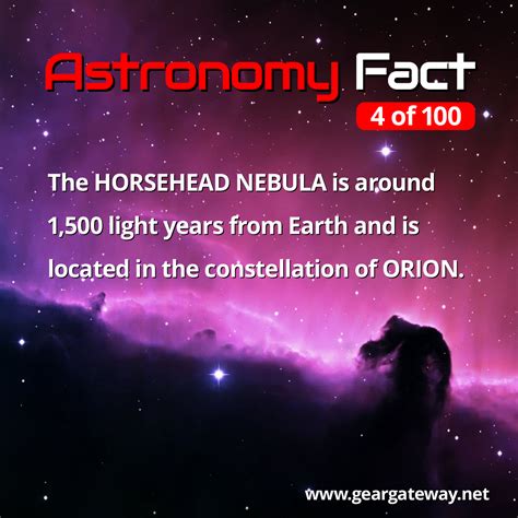 ⭐ Astronomy Fact 4 of 100 - The horsehead nebula is around 1,500 light ...