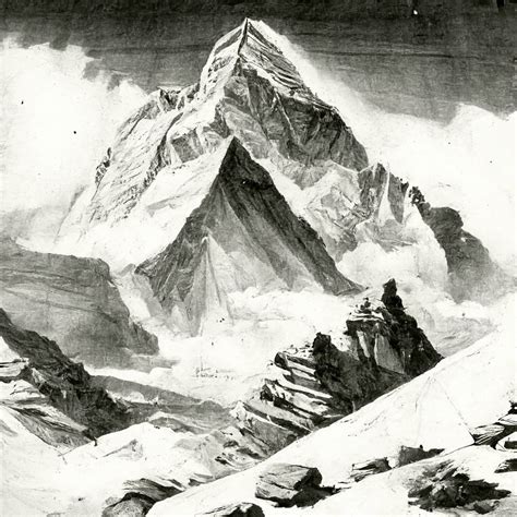 Mt Everest Pencil Sketch: Capturing the Majestic Beauty of the World's ...