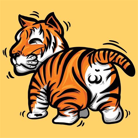 hand drawn cute baby tiger cartoon vector illustration 3415759 Vector ...