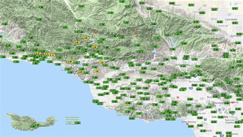 Ventura County Watershed Rainfall Map - Maps For You