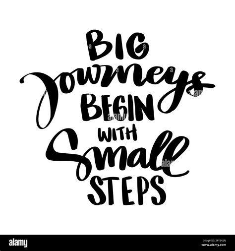 Big journeys begin with small steps. Motivational quote Stock Photo - Alamy