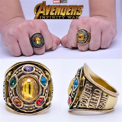 Movie Avengers: Infinity War Thanos Power Ring Cosplay Infinity Gauntlet Ring Zircon Men ...