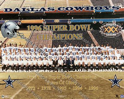 1995-1996 DALLAS COWBOYS NFL CHAMPIONS SUPER BOWL 30 TEAM 8x10 PHOTO | eBay