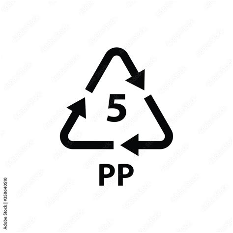 Plastic recycling symbol PP 5 , Plastic code , vector illustration Polypropylene Stock Vector ...