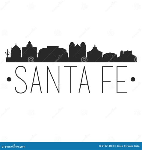 Santa Fe New Mexico. City Skyline. Silhouette City. Design Vector ...