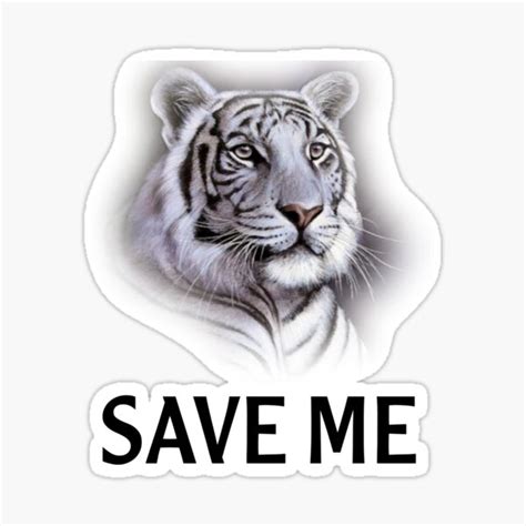 "Save the white tiger" Sticker for Sale by darknightshop | Redbubble