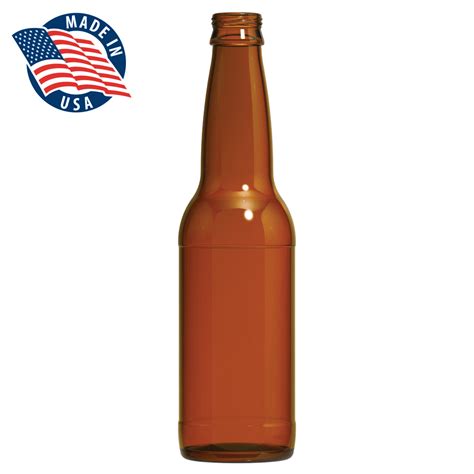 12 oz. (355 ml) Standard Longneck Amber Glass Beer Bottle, Twist-Off ...