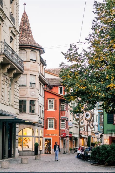 Alley and Old Vintage Buildings in Zurich Old Town Altstadt Editorial Photography - Image of ...