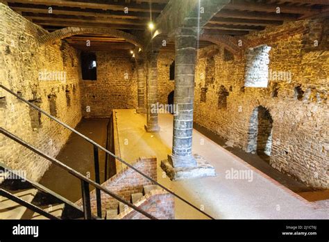 The interior of the Gravensteen medieval stone castle in Ghent, Belgium Stock Photo - Alamy