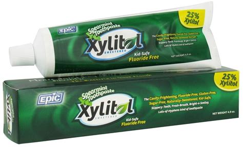 Epic Dental - Xylitol Sweetened Toothpaste Fluoride-Free Spearmint - 4.9 oz. - Walmart.com ...