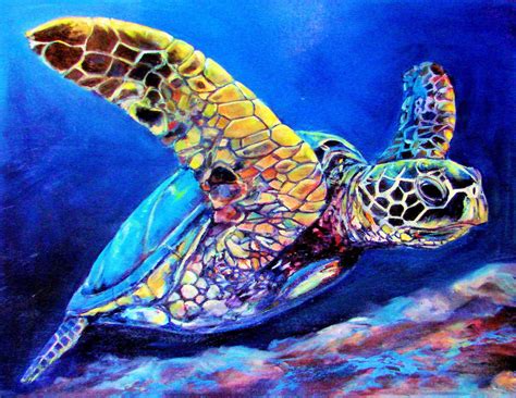 Image result for Sea Turtle Drawings | Turtle painting, Sea turtle painting, Sea turtle wall art