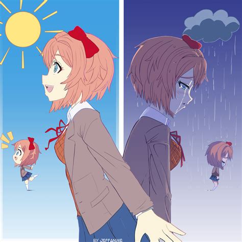 Sayori Fanart Happy