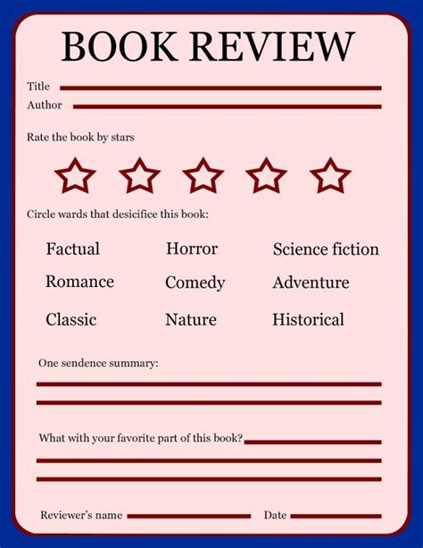 Book Review Template for Kids (Tips & Activities) - Go Science Girls | Book review template ...