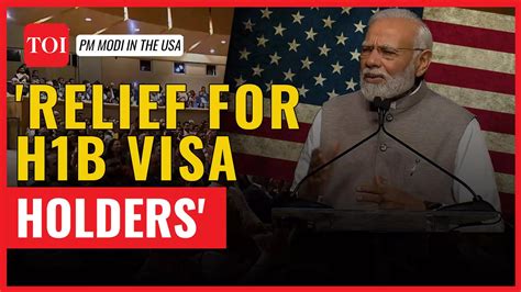 modi: H1B Visa Renewal Can Be Done in US Itself | PM Modi in Address to ...