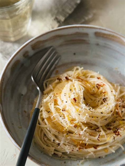 Capellini with Garlic, Lemon and Parmesan | Spoon Fork Bacon