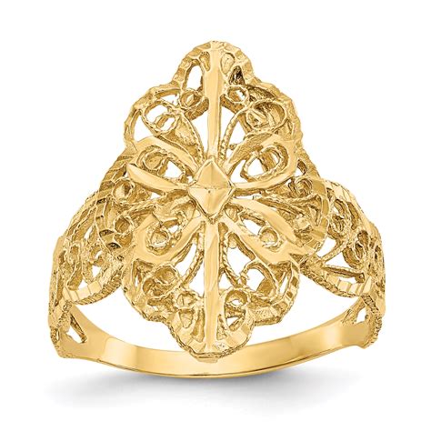 14kt Yellow Gold Filigree Band Ring Size 6.00 Fine Jewelry Ideal Gifts For Women Gift Set From ...