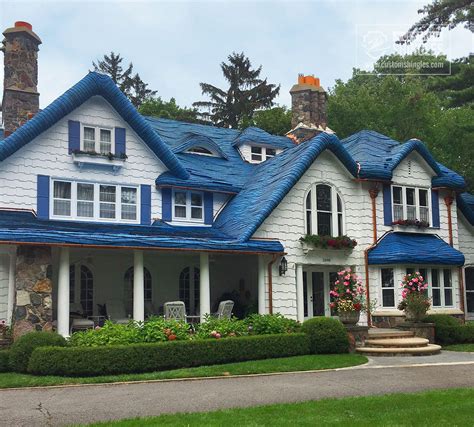 Blue Cottage Home Roof - Custom Shingles | House roof, Blue roof, Cottage