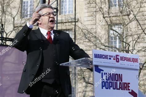 Jeanluc Melenchon Protests French Left Wing Editorial Stock Photo ...