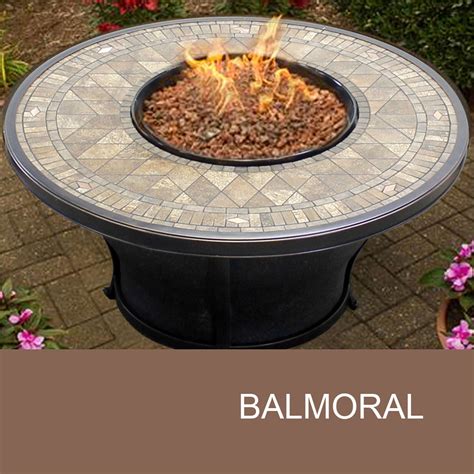 Agio Balmoral - 48 Inch Round Porcelain Top Gas Fire Pit Table ...