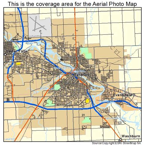 Aerial Photography Map of Waterloo, IA Iowa