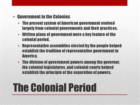 The Colonial Period An English Political Heritage - ppt download