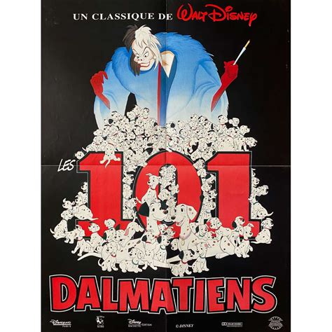 101 DALMATIANS French Movie Poster - 15x21 in. - 1961/R1995