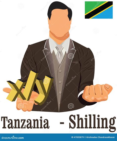 Tanzania Currency Symbol Shilling Representing Money and Flag. Stock ...