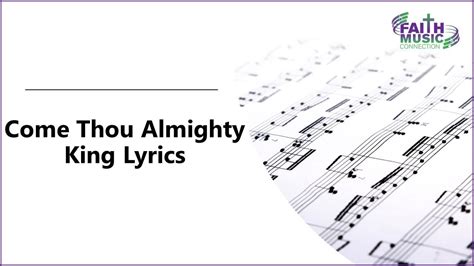 Come, Thou Almighty King - Hymn of the Week - Faith Music Connection