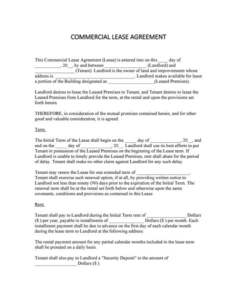 26 Free Commercial Lease Agreement Templates - Template Lab