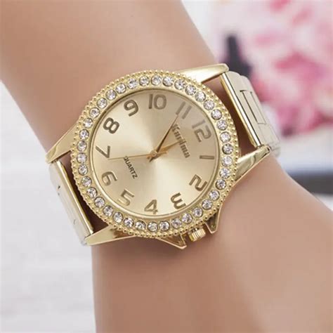 2017 New Fashion Classic Women Watch Luxury Crystal Stainless Steel ...