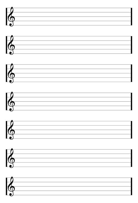 Staff Paper Blank Sheet Music - 10 Free PDF Printables | Printablee | Blank sheet music, Free ...