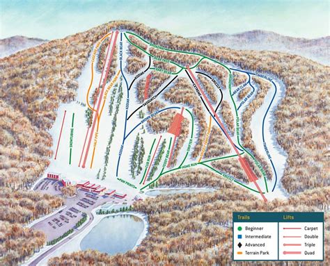 Bear Creek Mountain Resort Trail Map • Piste Map • Panoramic Mountain Map