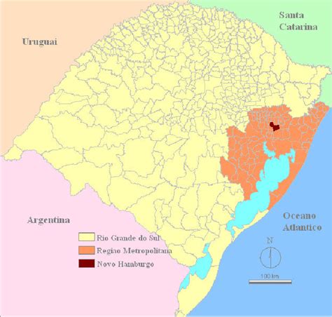 Localização do município de Novo Hamburgo no estado do Rio Grande do... | Download Scientific ...