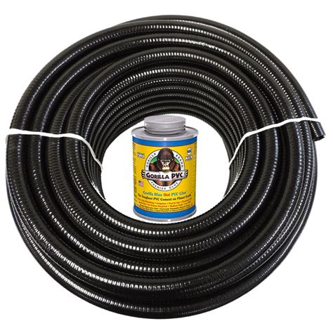 Buy HydroMaxx 50 feet x 1.5 Inch Black Flexible PVC Pipe, Hose and ...