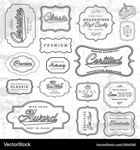 Outline label set Royalty Free Vector Image - VectorStock