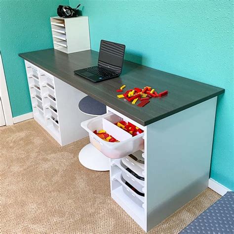 DIY Desk with Storage Bins | Ana White