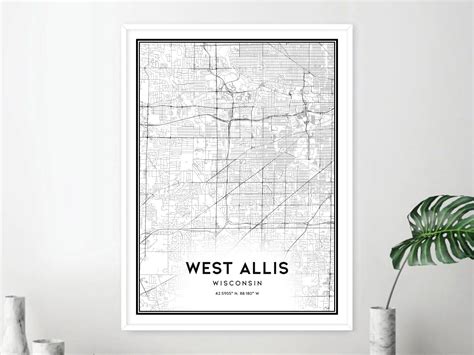 West Allis Map Print West Allis Map Poster Wall Art Wi City | Etsy