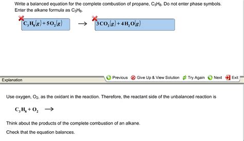 Solved Write a balanced equation for the complete combustion | Chegg.com